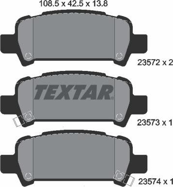 Textar 2357202 - Тормозные колодки, дисковые, комплект parts5.com