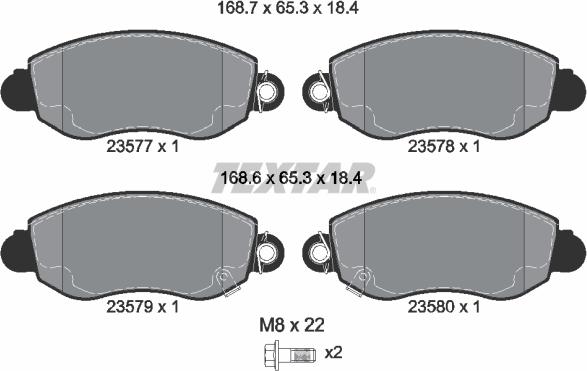 Textar 2357701 - Тормозные колодки, дисковые, комплект parts5.com