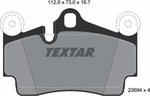 Textar 2369481 - Тормозные колодки, дисковые, комплект parts5.com