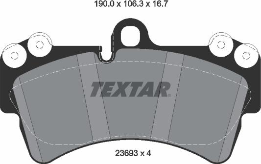 Textar 2369302 - Тормозные колодки, дисковые, комплект parts5.com