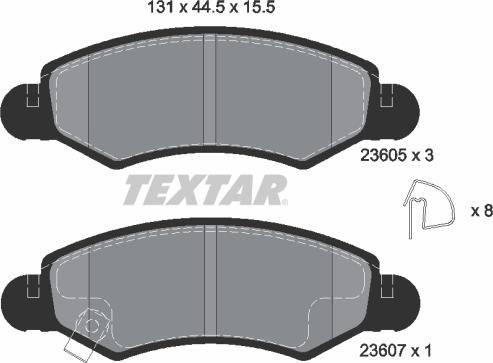 Textar 2360501 - Тормозные колодки, дисковые, комплект parts5.com