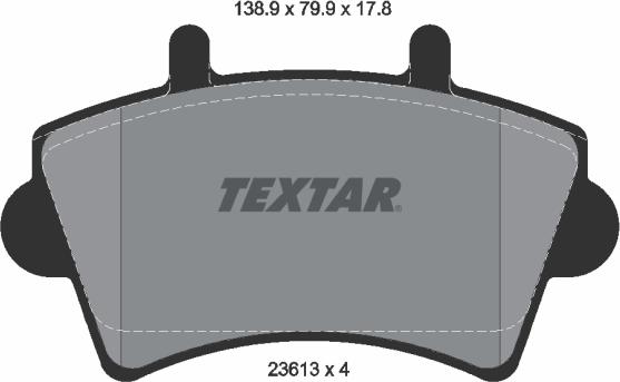 Textar 2361301 - Тормозные колодки, дисковые, комплект parts5.com