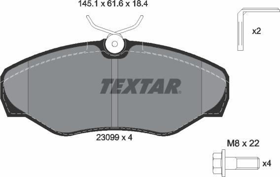 Textar 2309902 - Тормозные колодки, дисковые, комплект parts5.com