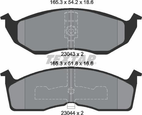 Textar 2304301 - Тормозные колодки, дисковые, комплект parts5.com