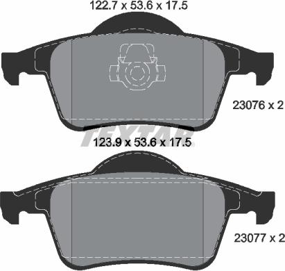 Textar 2307602 - Тормозные колодки, дисковые, комплект parts5.com