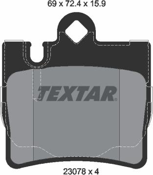 Textar 2307881 - Тормозные колодки, дисковые, комплект parts5.com