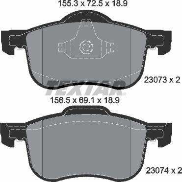 Textar 2307303 - Тормозные колодки, дисковые, комплект parts5.com