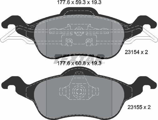 Textar 2315402 - Тормозные колодки, дисковые, комплект parts5.com