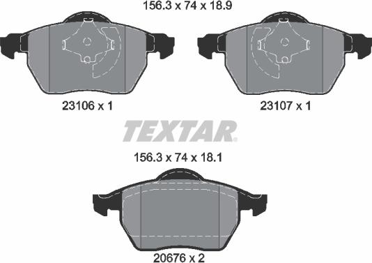 Textar 2310601 - Тормозные колодки, дисковые, комплект parts5.com