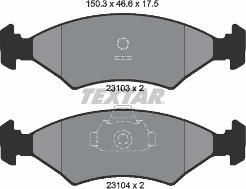 Textar 2310301 - Тормозные колодки, дисковые, комплект parts5.com