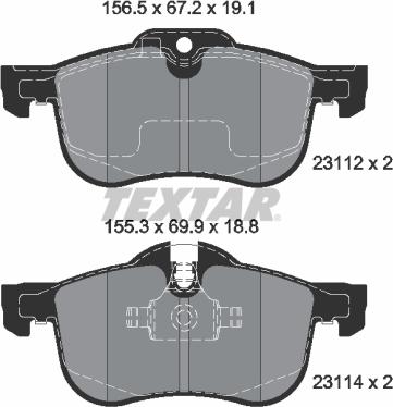 Textar 2311203 - Тормозные колодки, дисковые, комплект parts5.com