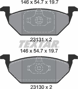 Textar 2313001 - Тормозные колодки, дисковые, комплект parts5.com