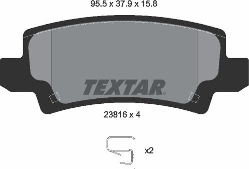 Textar 2381601 - Тормозные колодки, дисковые, комплект parts5.com