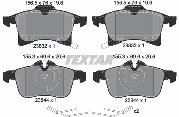 Textar 2383204 - Тормозные колодки, дисковые, комплект parts5.com