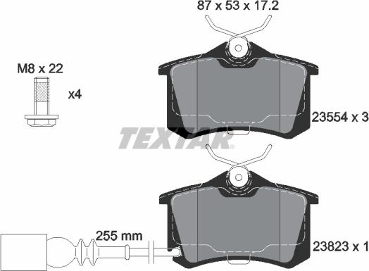 Textar 2382301 - Тормозные колодки, дисковые, комплект parts5.com