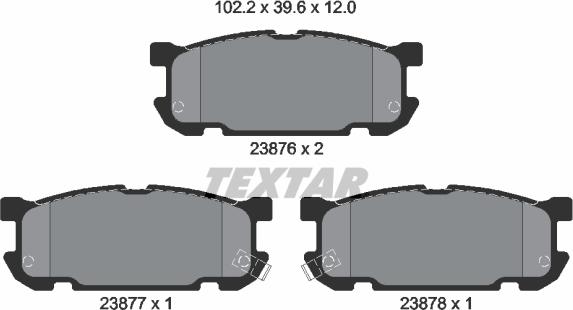 Textar 2387601 - Тормозные колодки, дисковые, комплект parts5.com