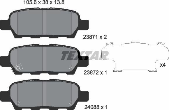 Textar 2387101 - Тормозные колодки, дисковые, комплект parts5.com