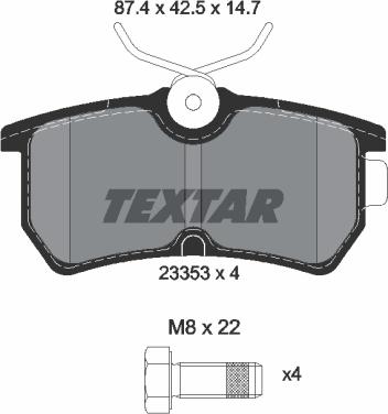 Textar 2335301 - Тормозные колодки, дисковые, комплект parts5.com