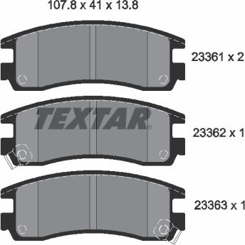 Textar 2336101 - Тормозные колодки, дисковые, комплект parts5.com