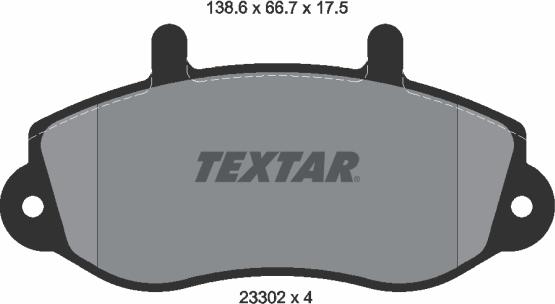 Textar 2330201 - Тормозные колодки, дисковые, комплект parts5.com