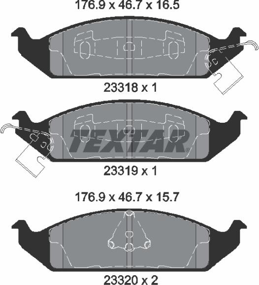 Textar 2331801 - Тормозные колодки, дисковые, комплект parts5.com