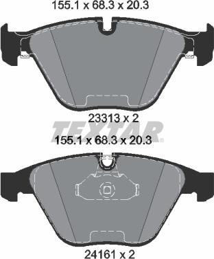 Textar 2331303 - Тормозные колодки, дисковые, комплект parts5.com