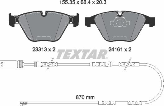 Textar 2331307 - Тормозные колодки, дисковые, комплект parts5.com