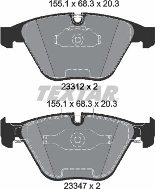 Textar 2331207 - Тормозные колодки, дисковые, комплект parts5.com