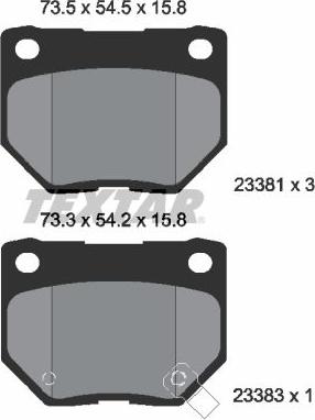 Textar 2338102 - Тормозные колодки, дисковые, комплект parts5.com