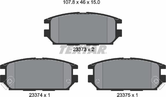 Textar 2337301 - Тормозные колодки, дисковые, комплект parts5.com