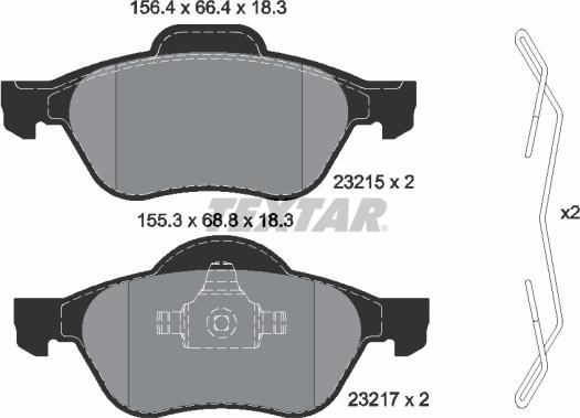 Textar 2321502 - Тормозные колодки, дисковые, комплект parts5.com