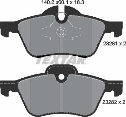 Textar 2328101 - Тормозные колодки, дисковые, комплект parts5.com