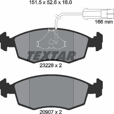 Textar 2322702 - Тормозные колодки, дисковые, комплект parts5.com