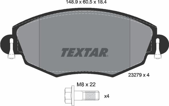 Textar 2327904 - Тормозные колодки, дисковые, комплект parts5.com