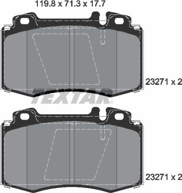 Textar 2327181 - Тормозные колодки, дисковые, комплект parts5.com