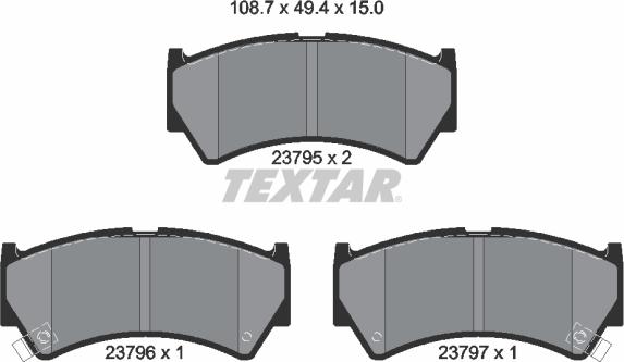 Textar 2379501 - Тормозные колодки, дисковые, комплект parts5.com