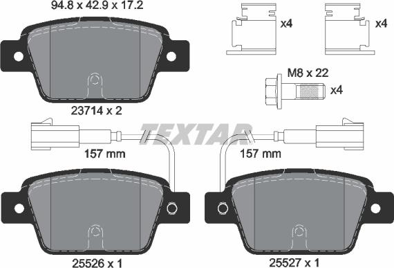 Textar 2371403 - Тормозные колодки, дисковые, комплект parts5.com