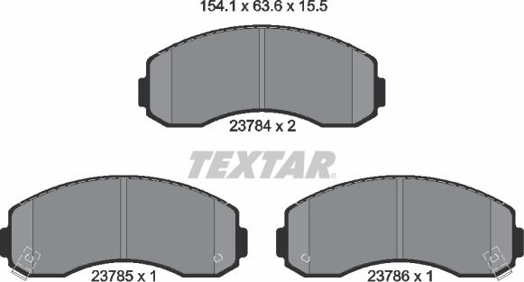 Textar 2378401 - Тормозные колодки, дисковые, комплект parts5.com