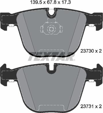 Textar 2373001 - Тормозные колодки, дисковые, комплект parts5.com