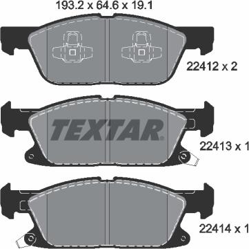 Textar 2241201 - Тормозные колодки, дисковые, комплект parts5.com