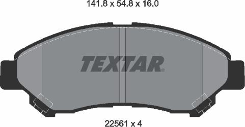 Textar 2256101 - Тормозные колодки, дисковые, комплект parts5.com