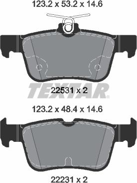 Textar 2253105 - Тормозные колодки, дисковые, комплект parts5.com