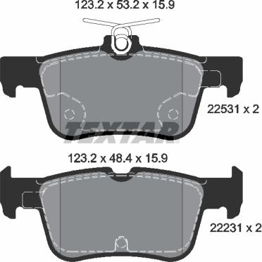 Textar 2253101 - Тормозные колодки, дисковые, комплект parts5.com