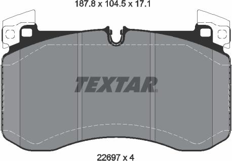 Textar 2269701 - Тормозные колодки, дисковые, комплект parts5.com