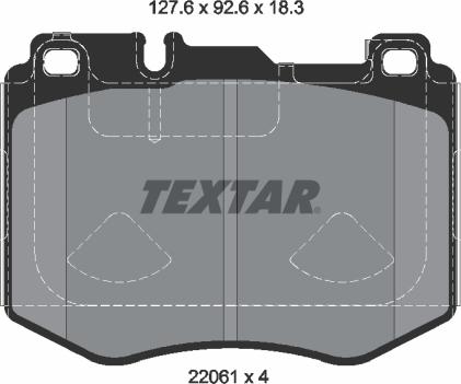 Textar 2206103 - Тормозные колодки, дисковые, комплект parts5.com