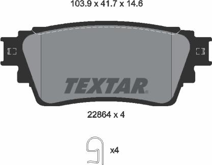 Textar 2286401 - Тормозные колодки, дисковые, комплект parts5.com