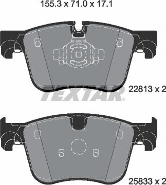 Textar 2281301 - Тормозные колодки, дисковые, комплект parts5.com