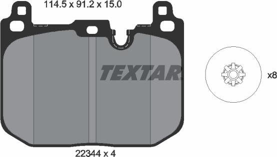 Textar 2234401 - Тормозные колодки, дисковые, комплект parts5.com