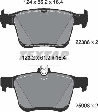 Textar 2238801 - Тормозные колодки, дисковые, комплект parts5.com