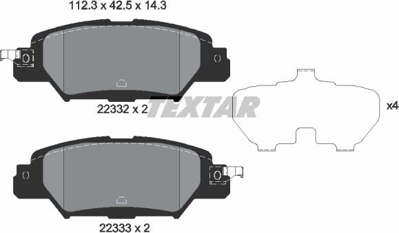 Textar 2233201 - Тормозные колодки, дисковые, комплект parts5.com